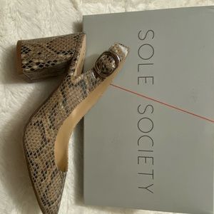 Snakeskin Pattern Block Heels